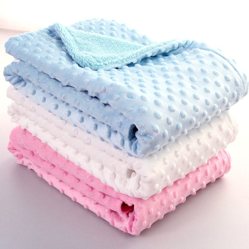 Cozy Baby Dot Blanket: Ultra-Soft Minky for Snuggles