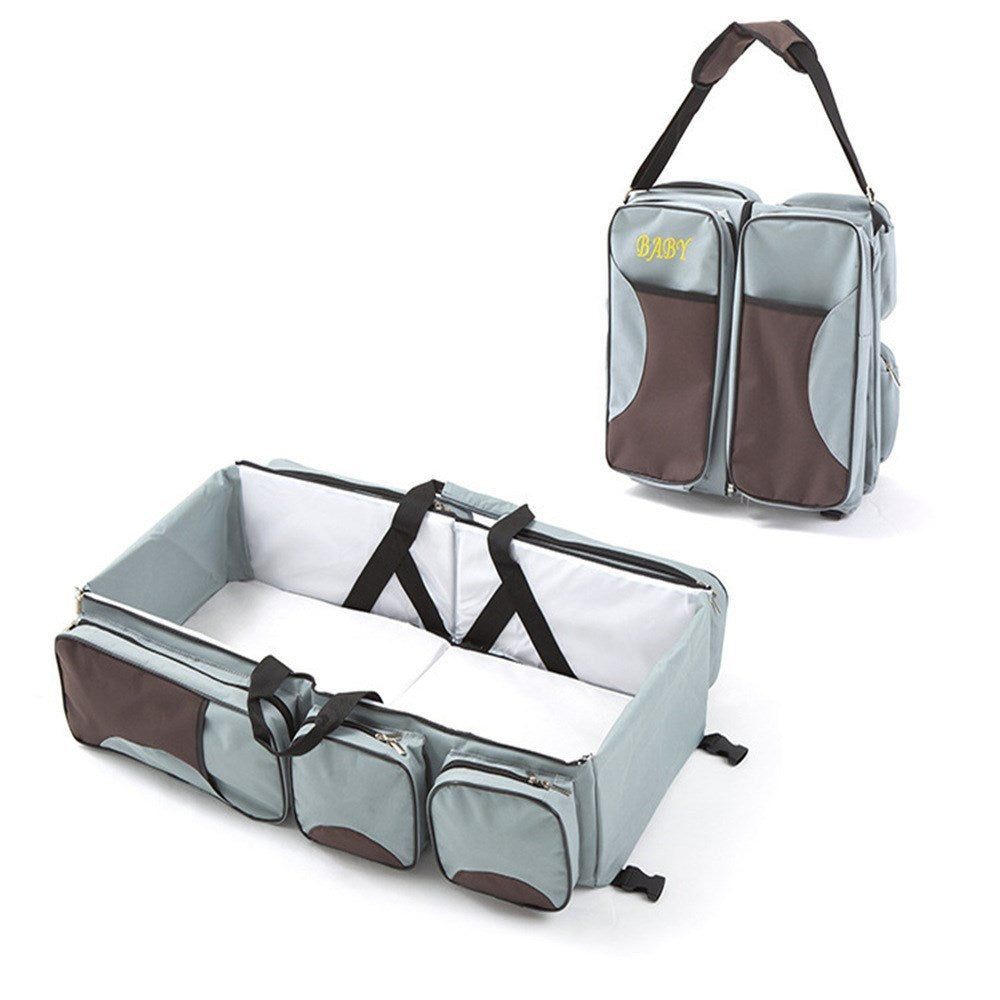 Portable Folding Baby Bed & Mommy Bag in One