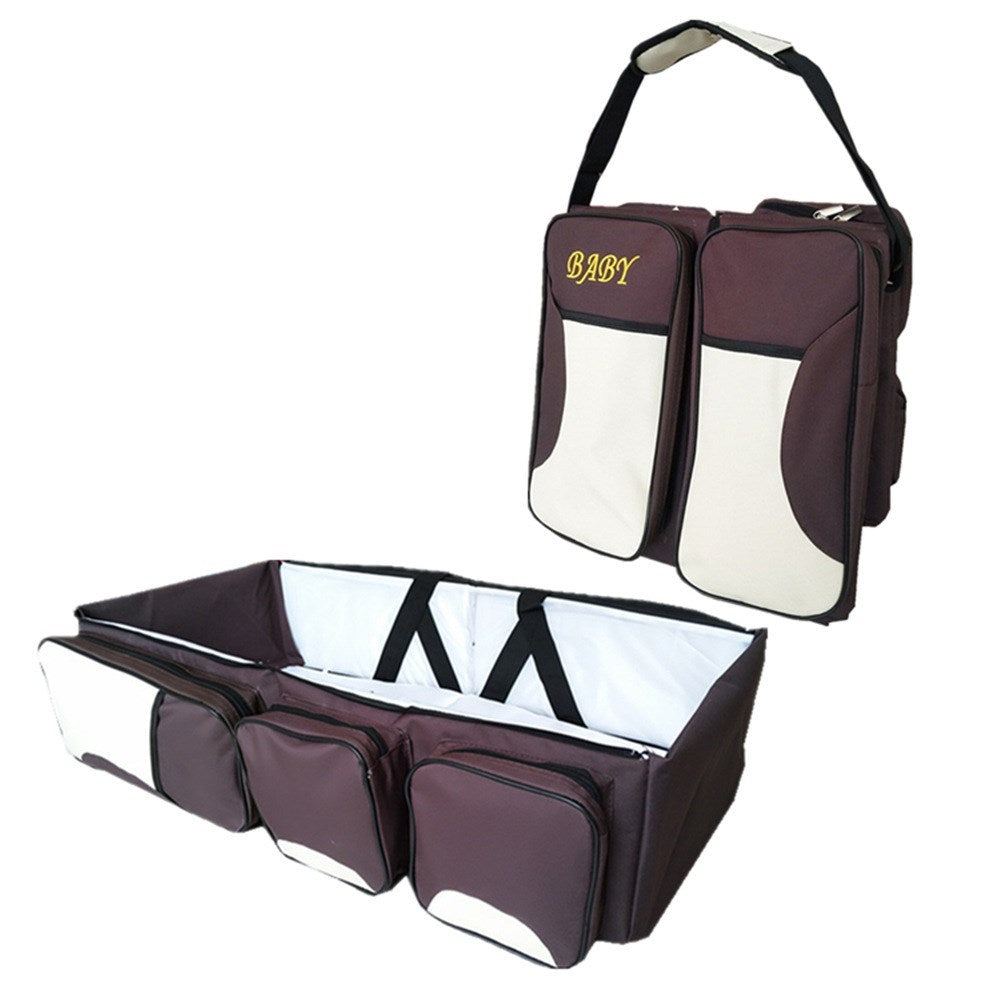 Portable Folding Baby Bed & Mommy Bag in One