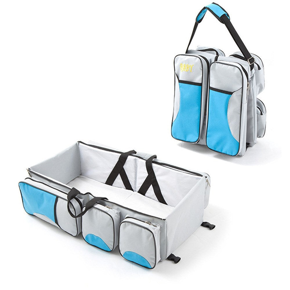 Portable Folding Baby Bed & Mommy Bag in One