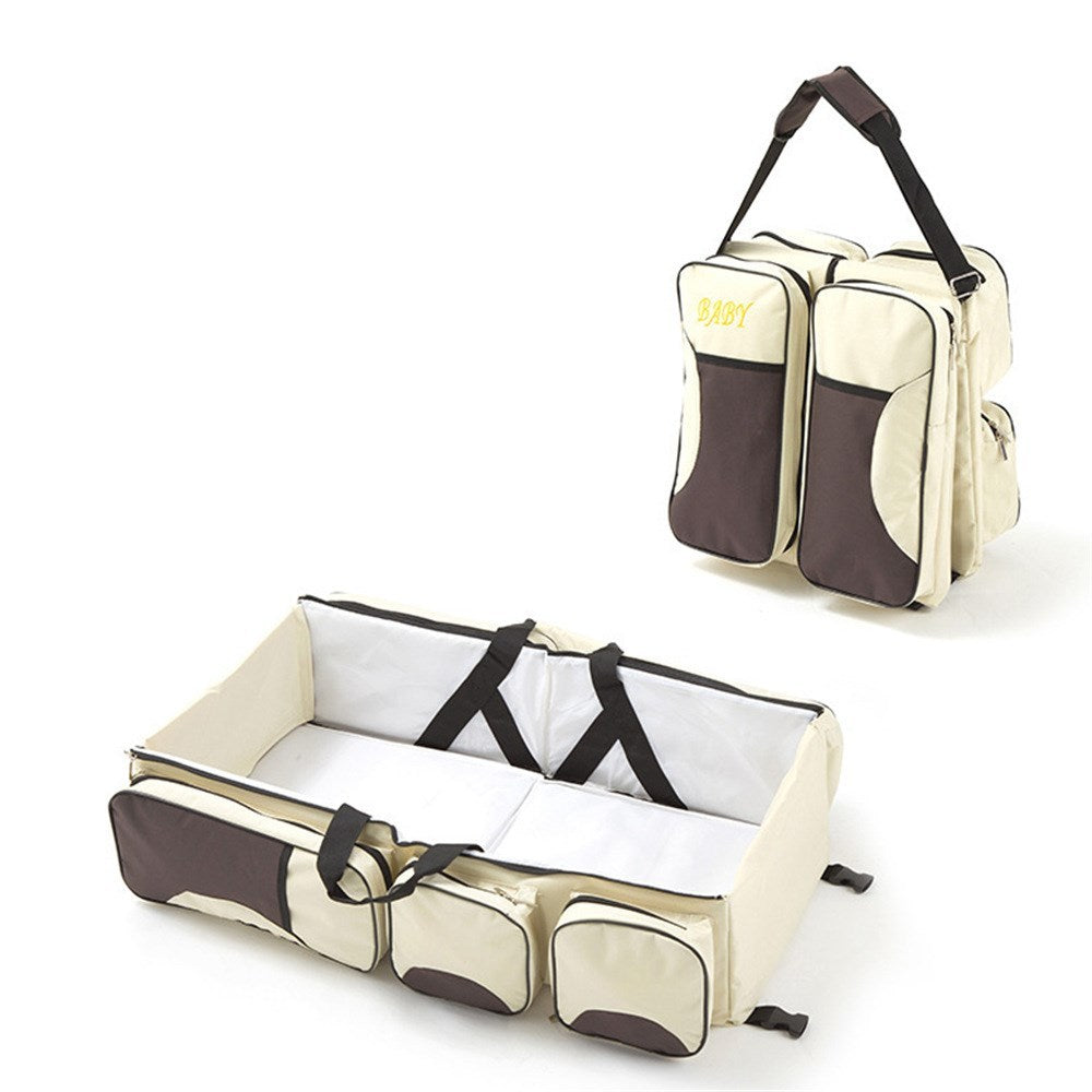 Portable Folding Baby Bed & Mommy Bag in One