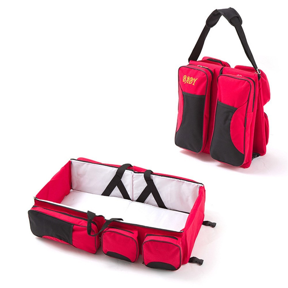 Portable Folding Baby Bed & Mommy Bag in One
