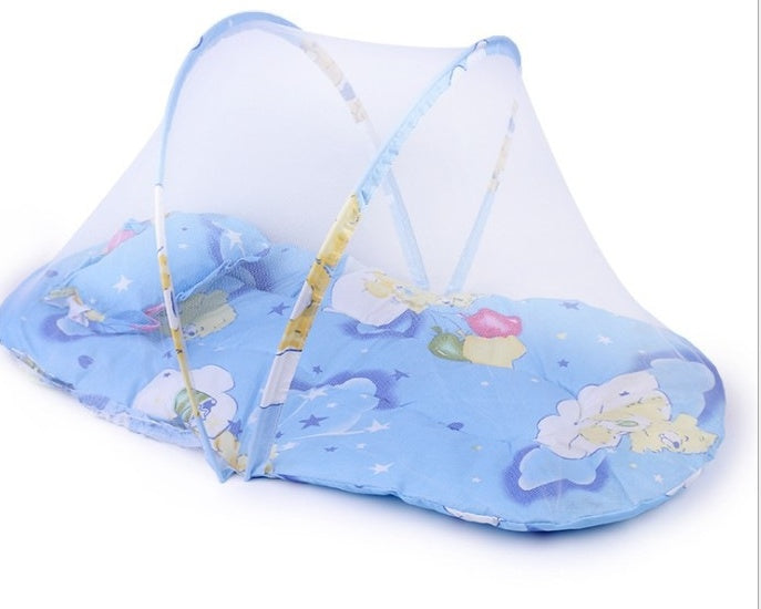 Portable Foldable Baby  Bed Dot Zipper Mosquito Net Tent Sleeping Cushion