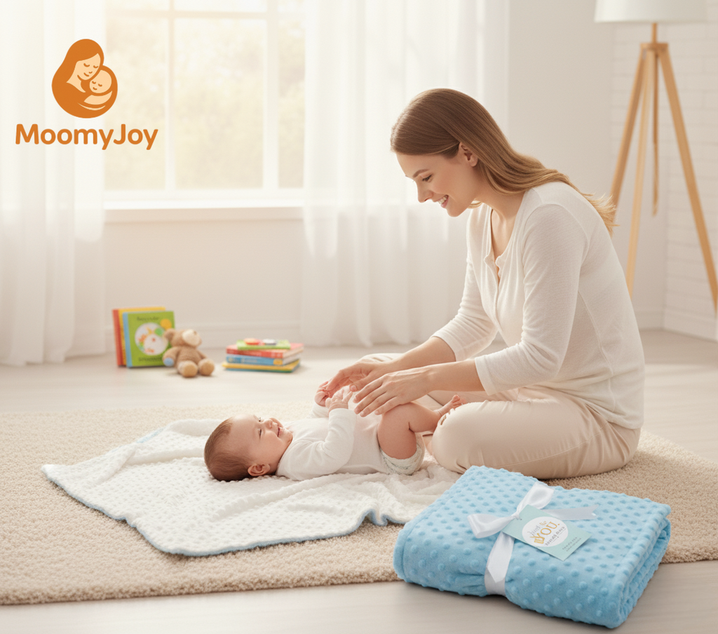 Cozy Baby Dot Blanket: Ultra-Soft Minky for Snuggles