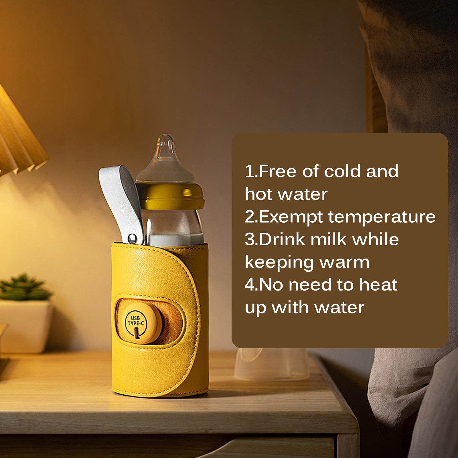 Portable  USB Milk Warmer Sleeve for Calm, Ready Feedings