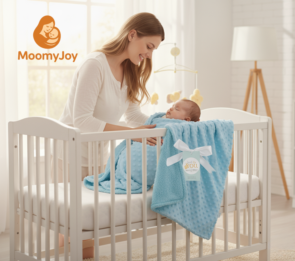 Cozy Baby Dot Blanket: Ultra-Soft Minky for Snuggles