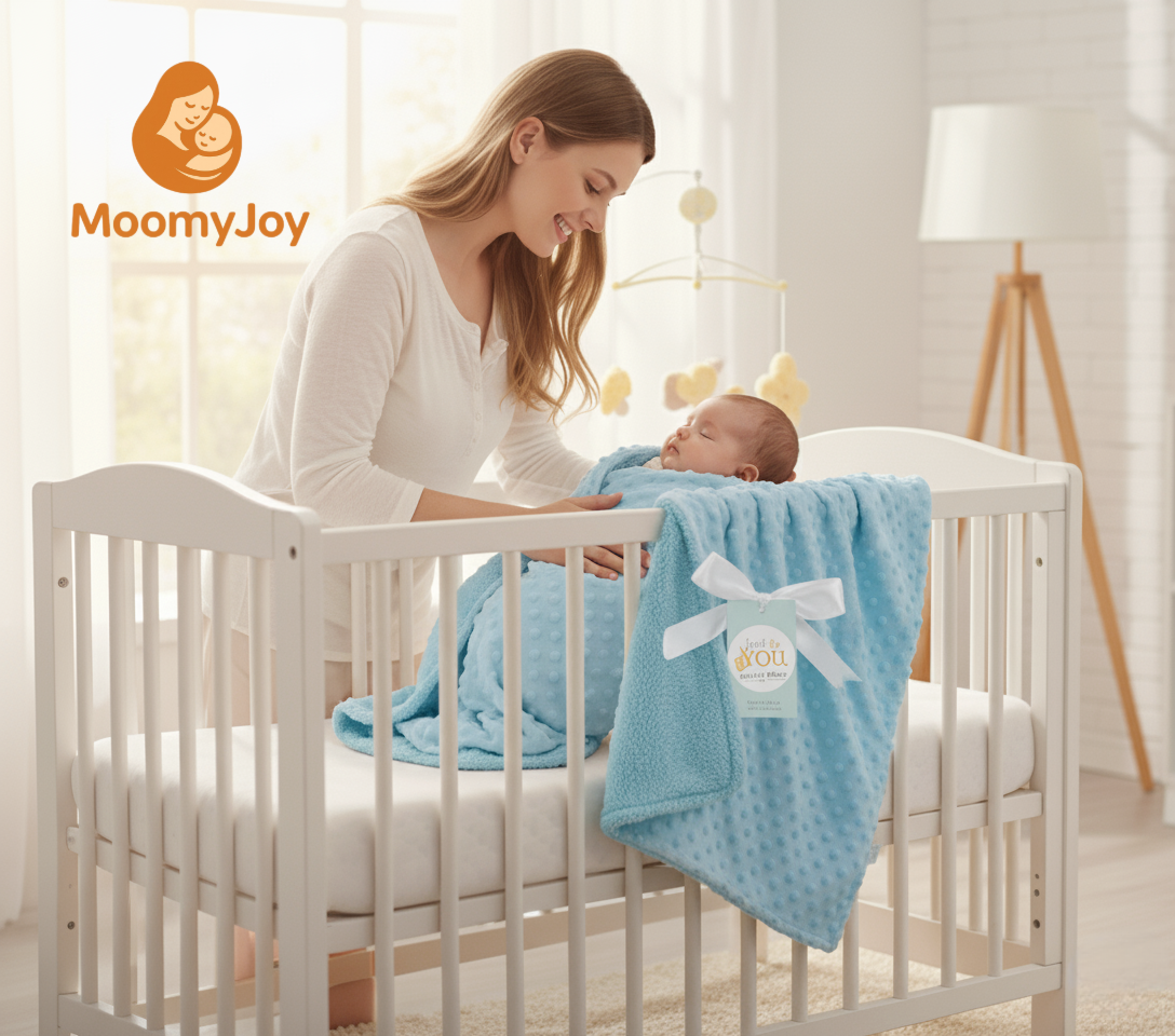 Cozy Baby Dot Blanket: Ultra-Soft Minky for Snuggles