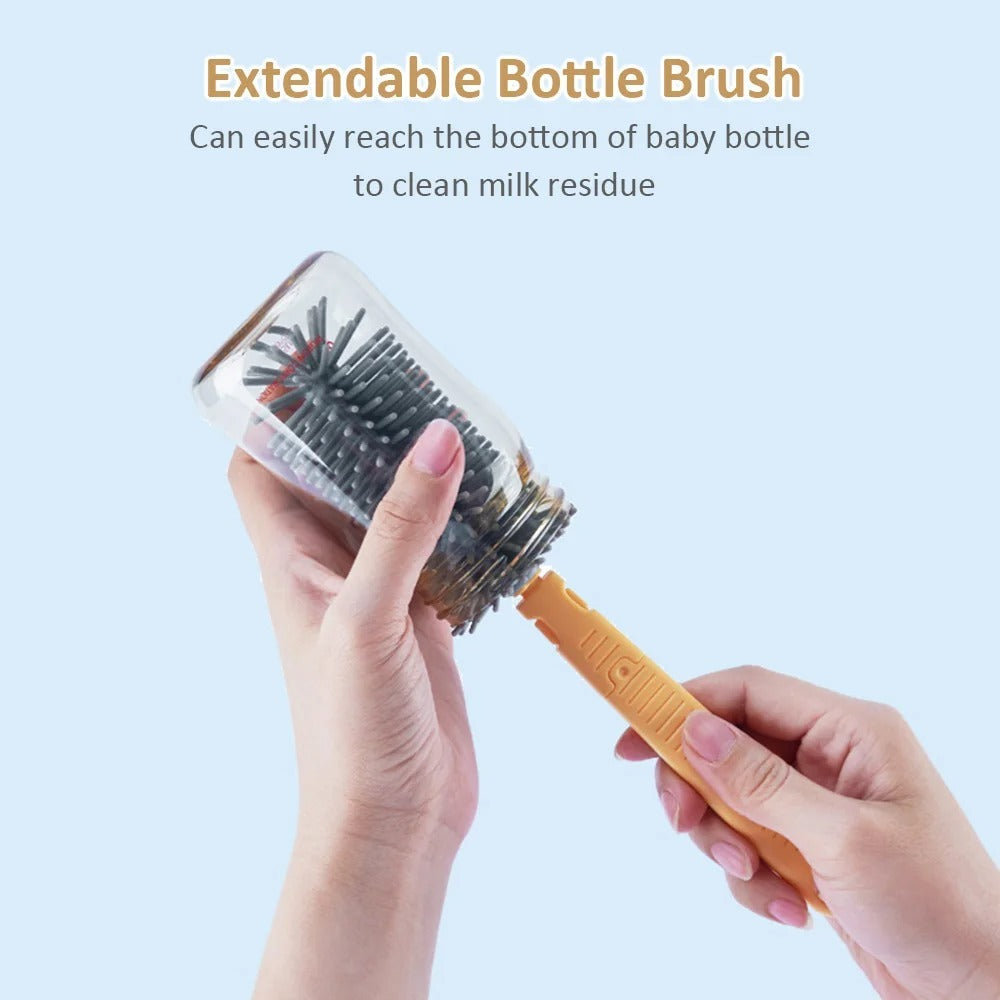 Safe & Gentle Silicone Baby Bottle Cleaning Brush Kit